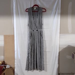 Limited Women's Black - White Gingham Print Maxi Dress Size 16